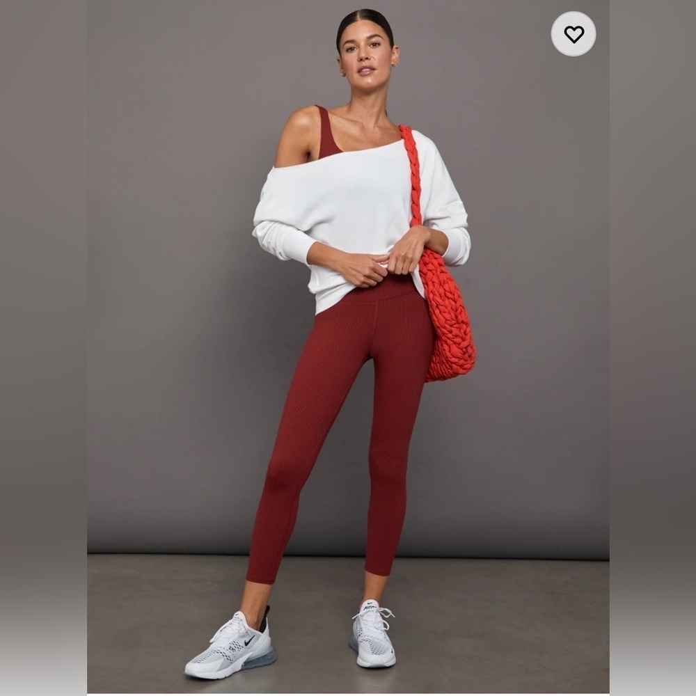 Carbon38 RIBBED 7/8 LEGGING - MERLOT